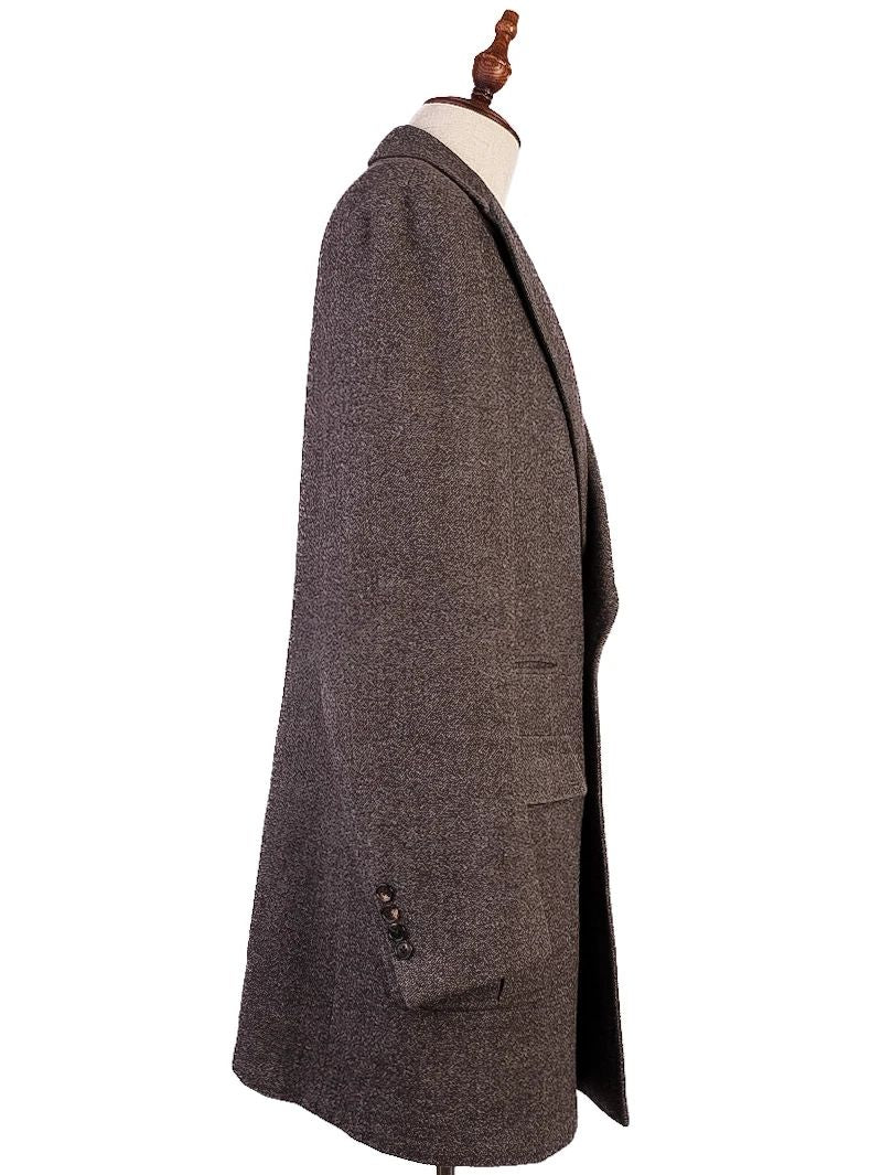excellent feru gray wool double-breasted overcoat for men