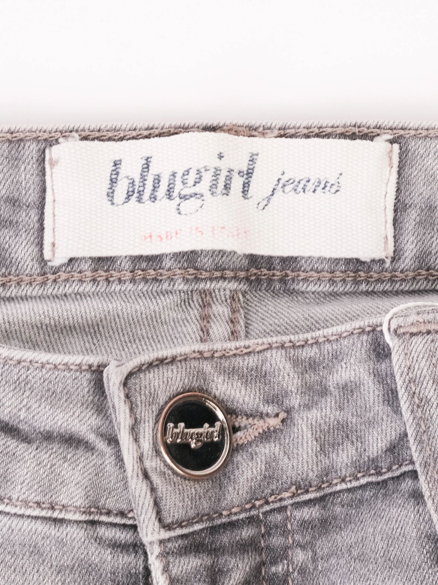 excellent blumarine gray denim jeans size s with metal embellishments