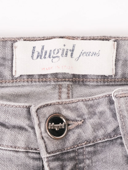 Excellent Blumarine Gray Denim Jeans Size S with Metal Embellishments