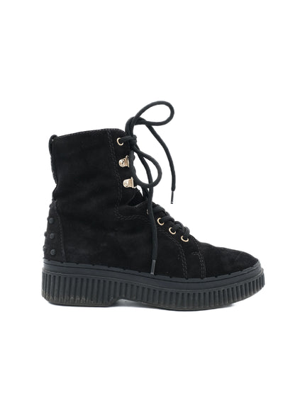 Good Tod's Black Genuine Suede Lace-Up Boots Size 36.5