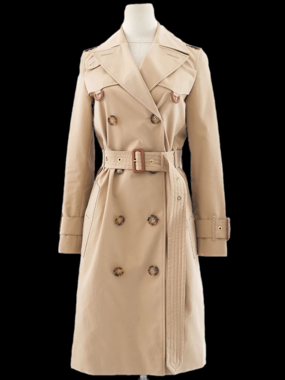 burberry orange cotton women's trench coat - perfect condition