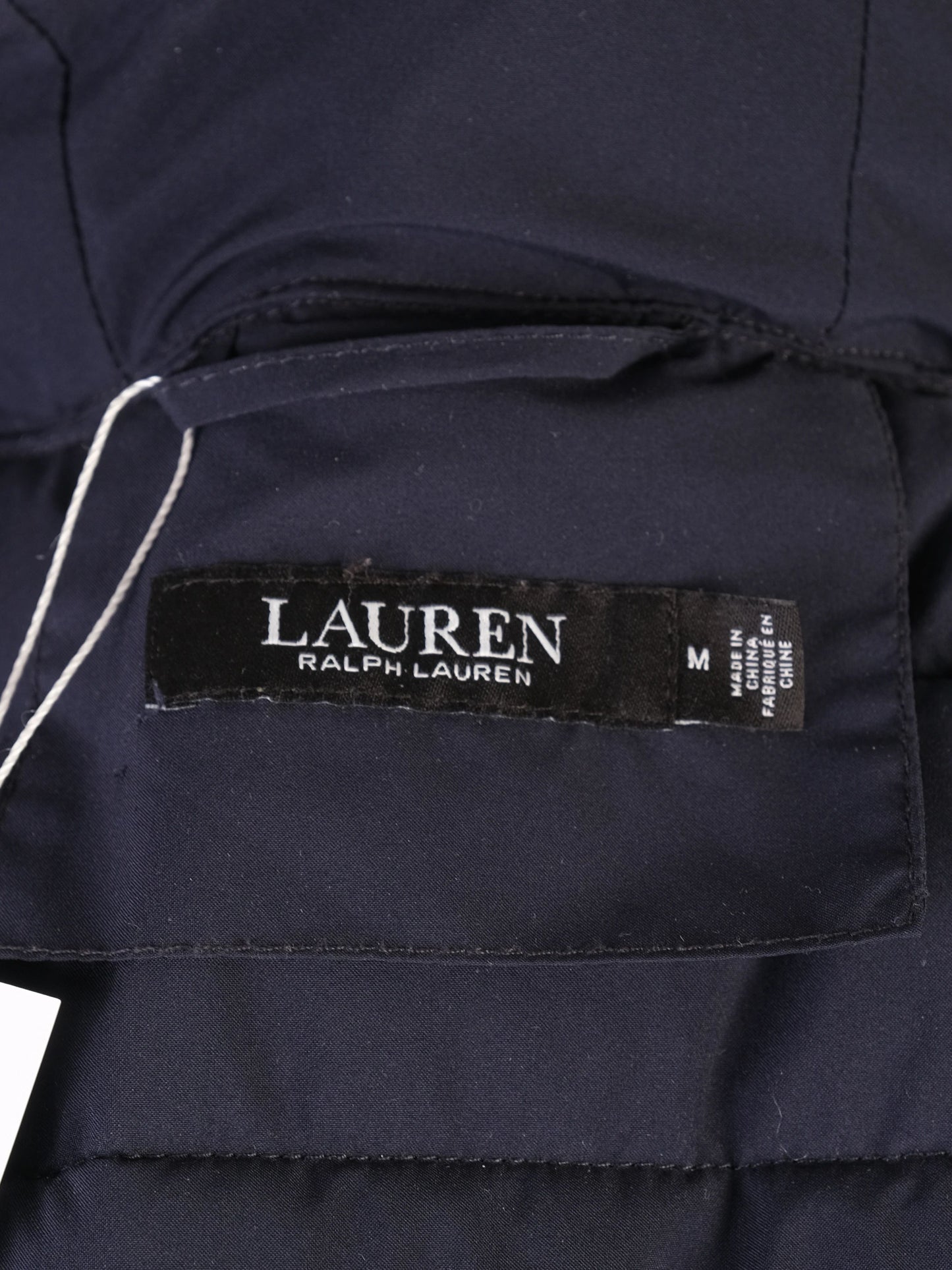 excellent ralph lauren blue quilted puffer coat size m