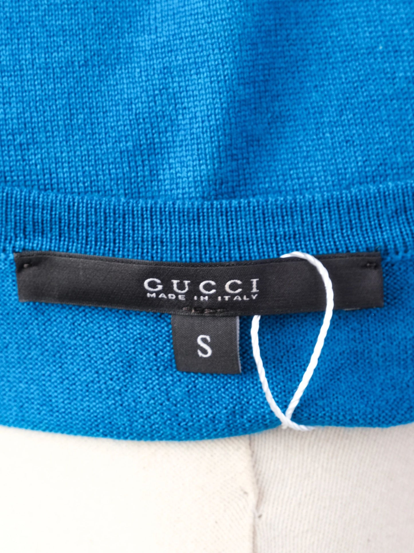 excellent gucci blue wool sweater size s for women