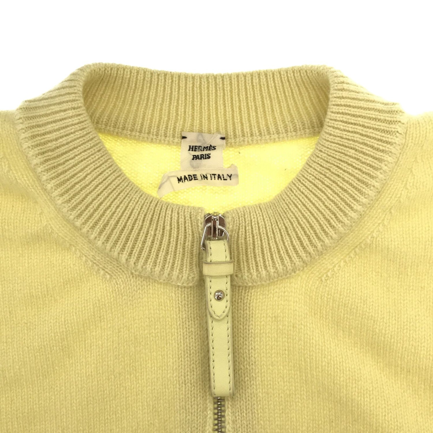 Hermes Yellow Cashmere Cardigan 34