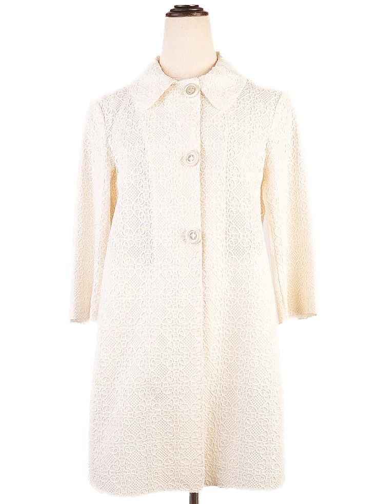excellent ermanno scervino white lace coat size xs women
