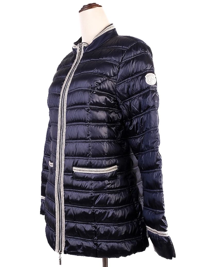 good beaumont blue quilted jacket size s women polyester