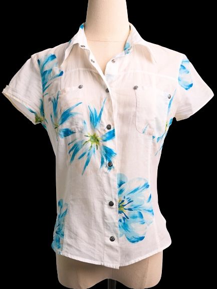 Excellent Kenzo Women’s Shirt XS Floral Cotton Button-Up
