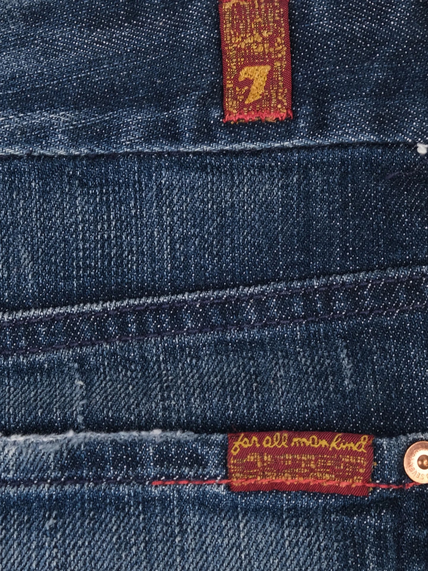 excellent 7 for all mankind denim skirt blue size m