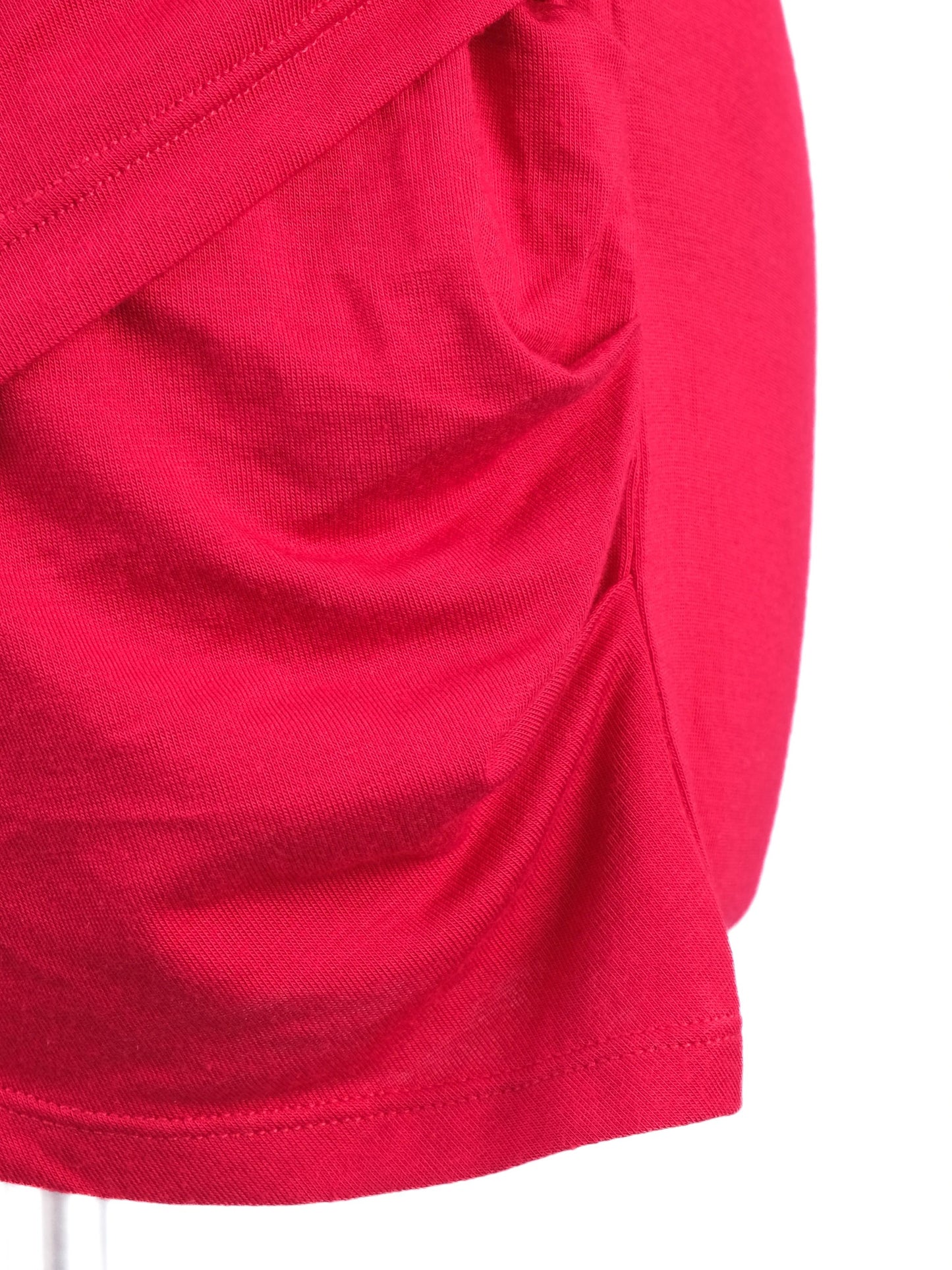 elie tahari red modal top size s with draped cowl neckline