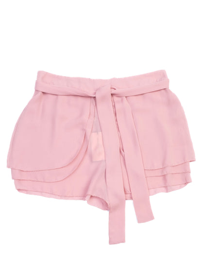 NEW By Malene Birger Pink Layered Shorts Size M with Belt