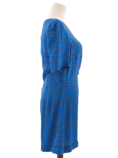 Excellent Maje Blue V-Neck Short-Sleeve Dress Size M