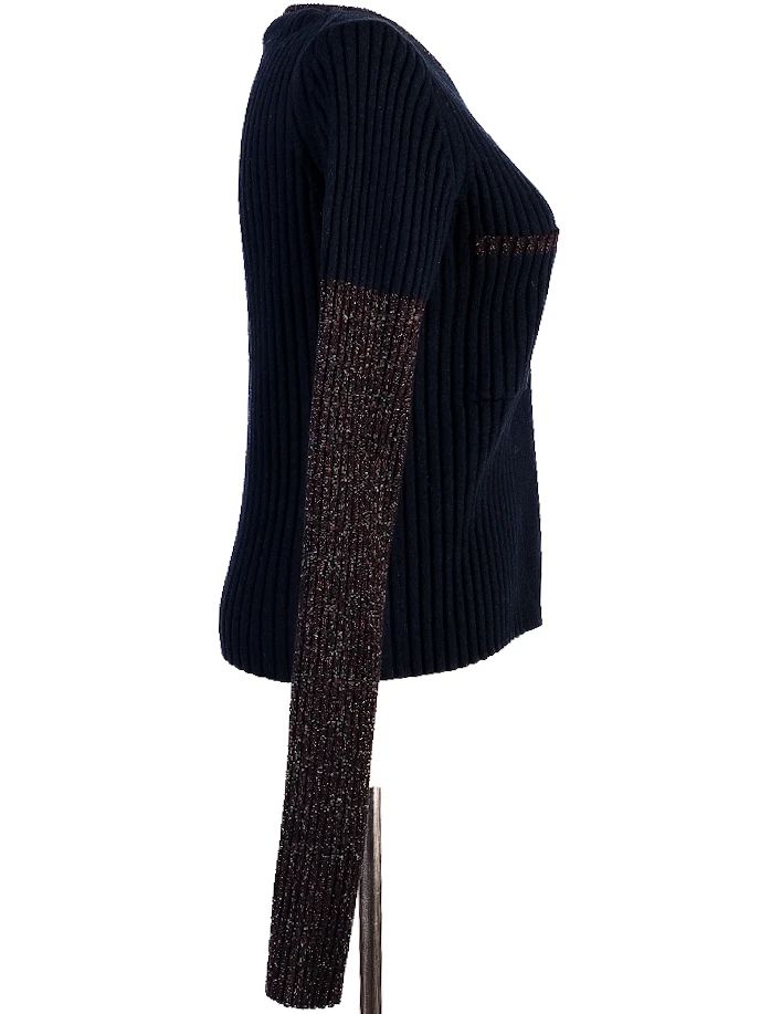 kenzo blue long sleeve ribbed sweater women size l excellent