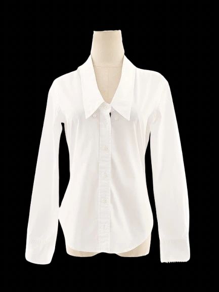 excellent thom browne white cotton button-up shirt size s