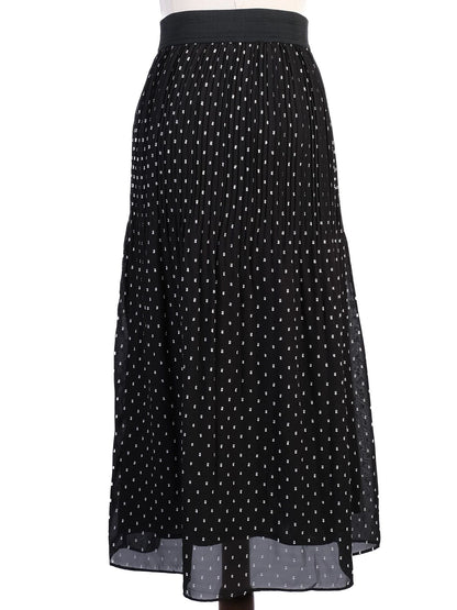 Excellent Maje Black Pleated Polka Dot Skirt Size XS