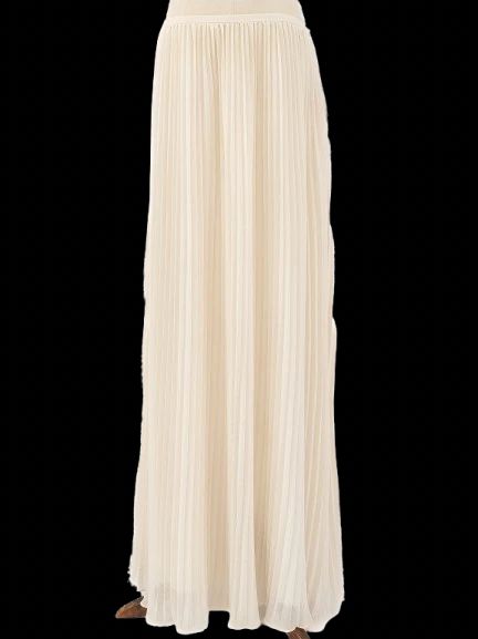 excellent theory white pleated maxi skirt size 4