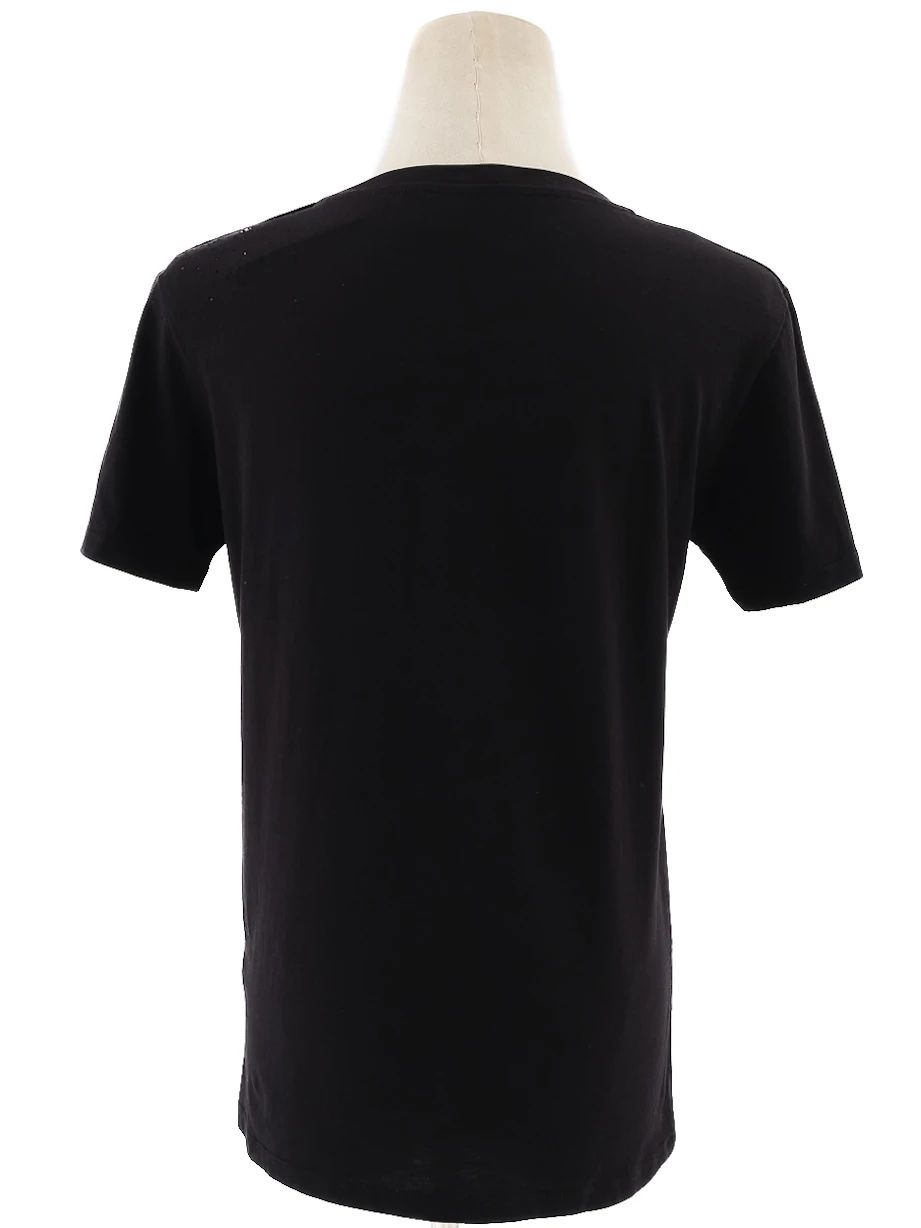 excellent balmain black t-shirt xs with gold print & buttons