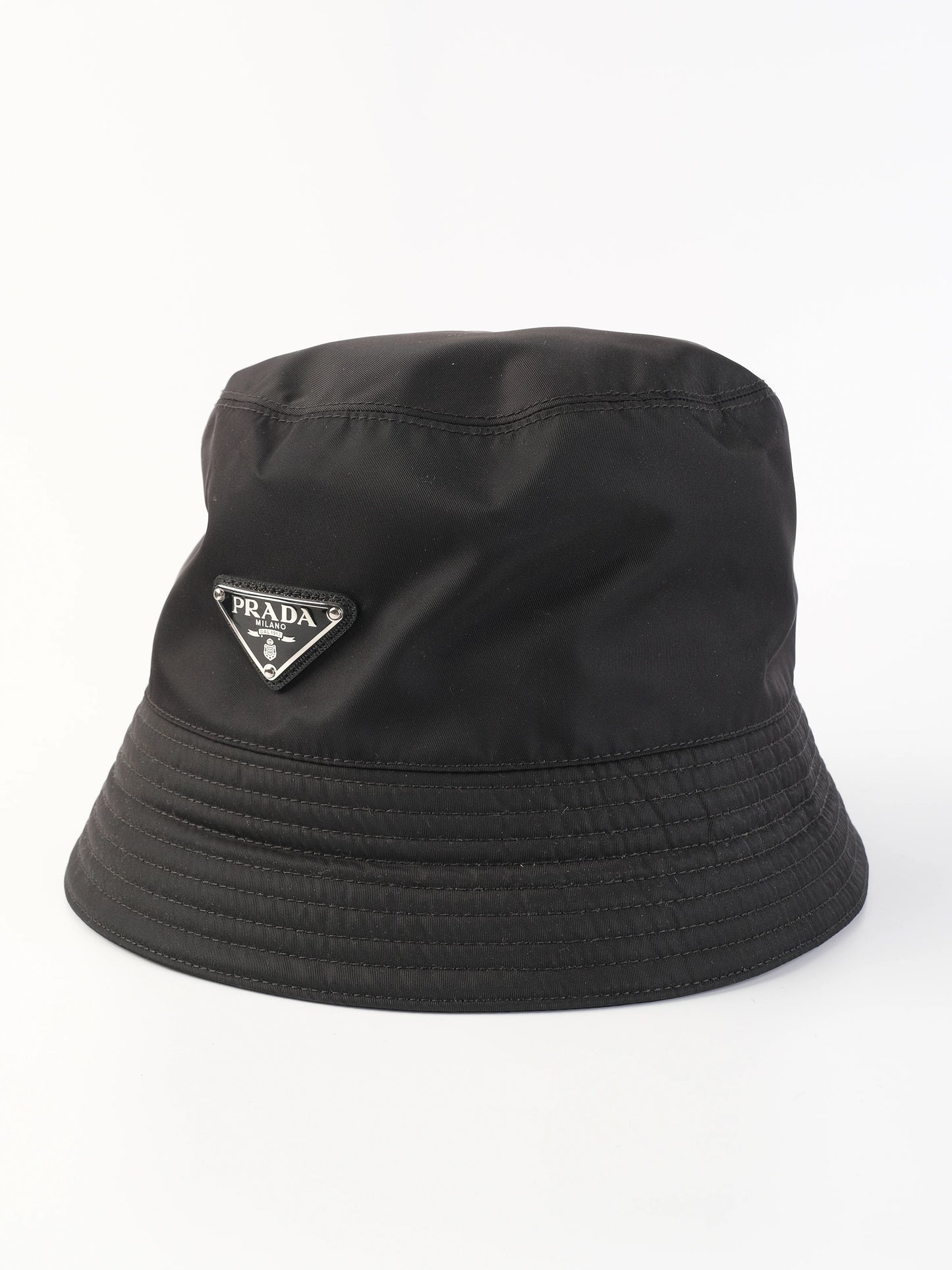 excellent prada black nylon bucket hat size xl re-nylon