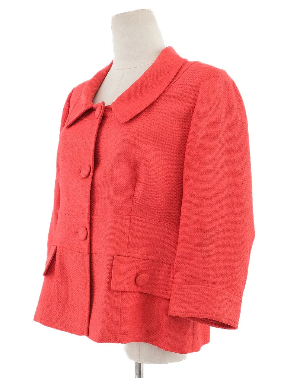 excellent luisa spagnoli red silk jacket size l with large buttons