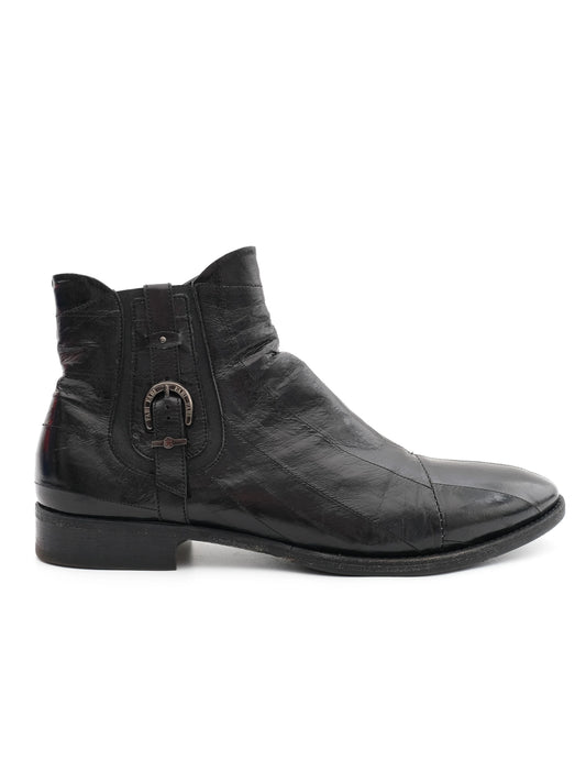 Excellent Fabi Black Leather Ankle Boots Size 43 with Zipper