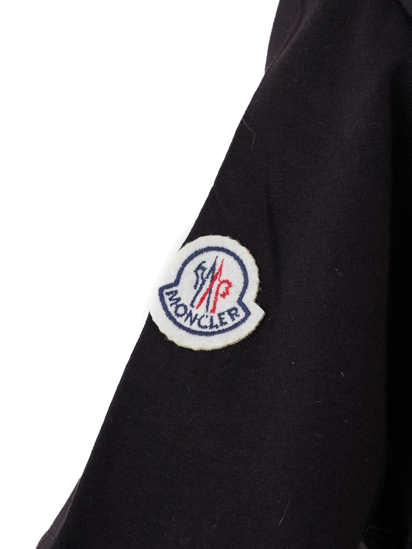 new moncler black cotton t-shirt size s with graphic design