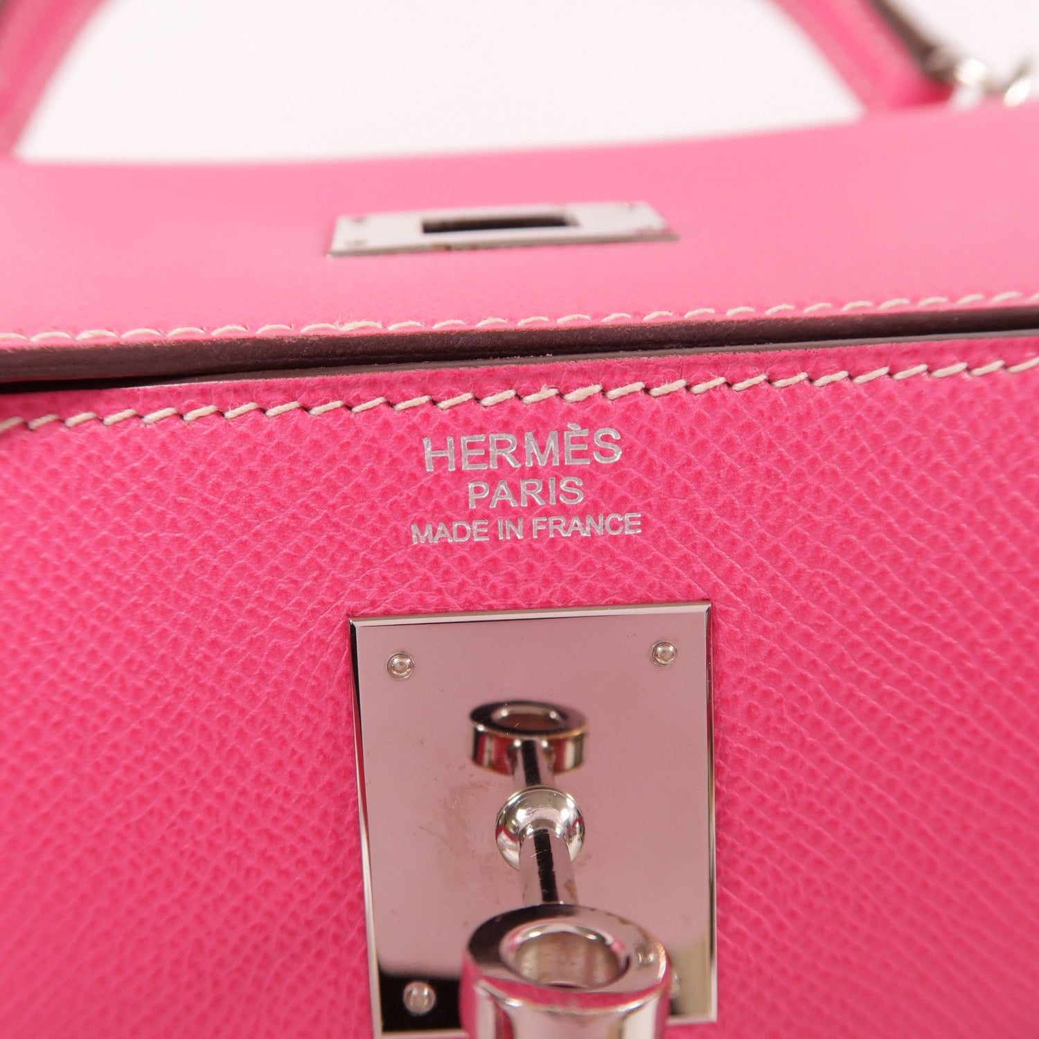 Hermes Epsom Leather Kelly 32 Silver Hand-turn Shoulder Bag Rose Tyrien 2way Shoulder Bag Rose Tyrien Pink Rose Tyriem E