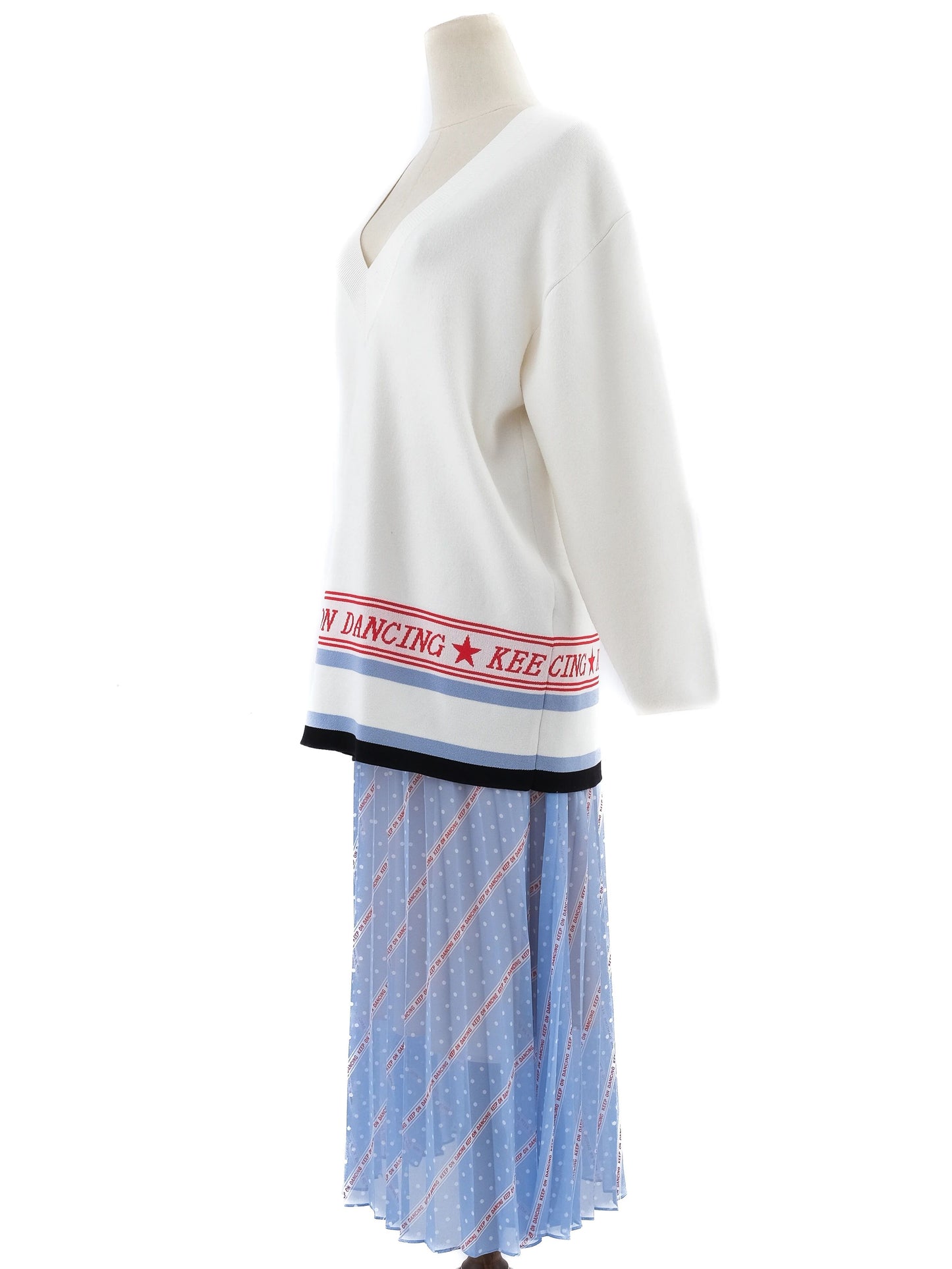 excellent sandro women's combined white sweater m 'keep on dancing'
