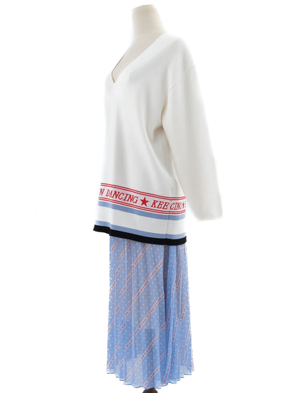 Excellent Sandro Women's Combined White Sweater M 'KEEP ON DANCING'