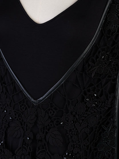Augustin Teboul Black Sleeveless Gown XS Elegant Embellishments