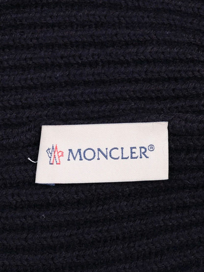 Excellent Moncler Kids Blue Wool Beanie Hat Size 4 with Logo