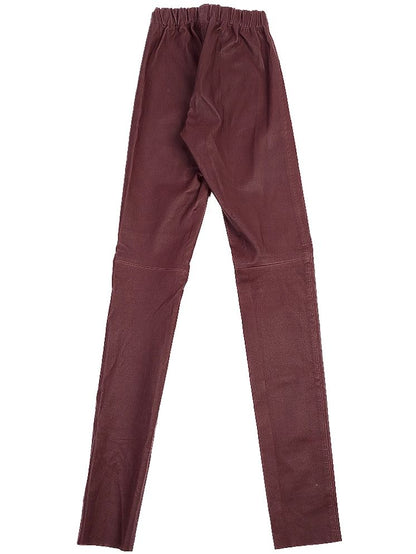 Average Condition Joseph Maroon Leather Leggings Size S