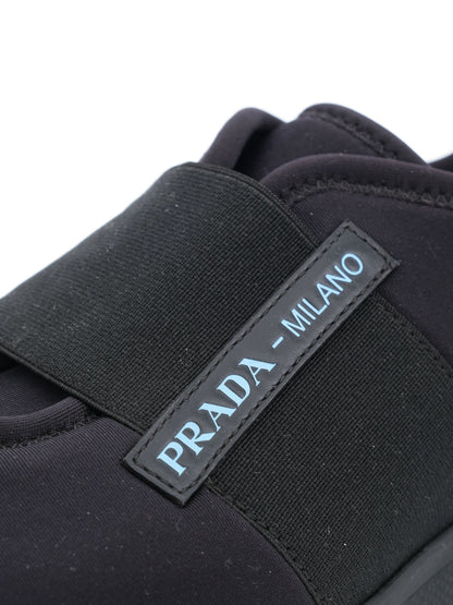 Excellent Prada Black Textile Slip-On Sneakers Size 37.5