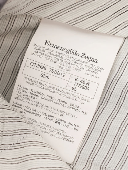 Excellent Ermenegildo Zegna Gray Wool Dress Trousers Size M
