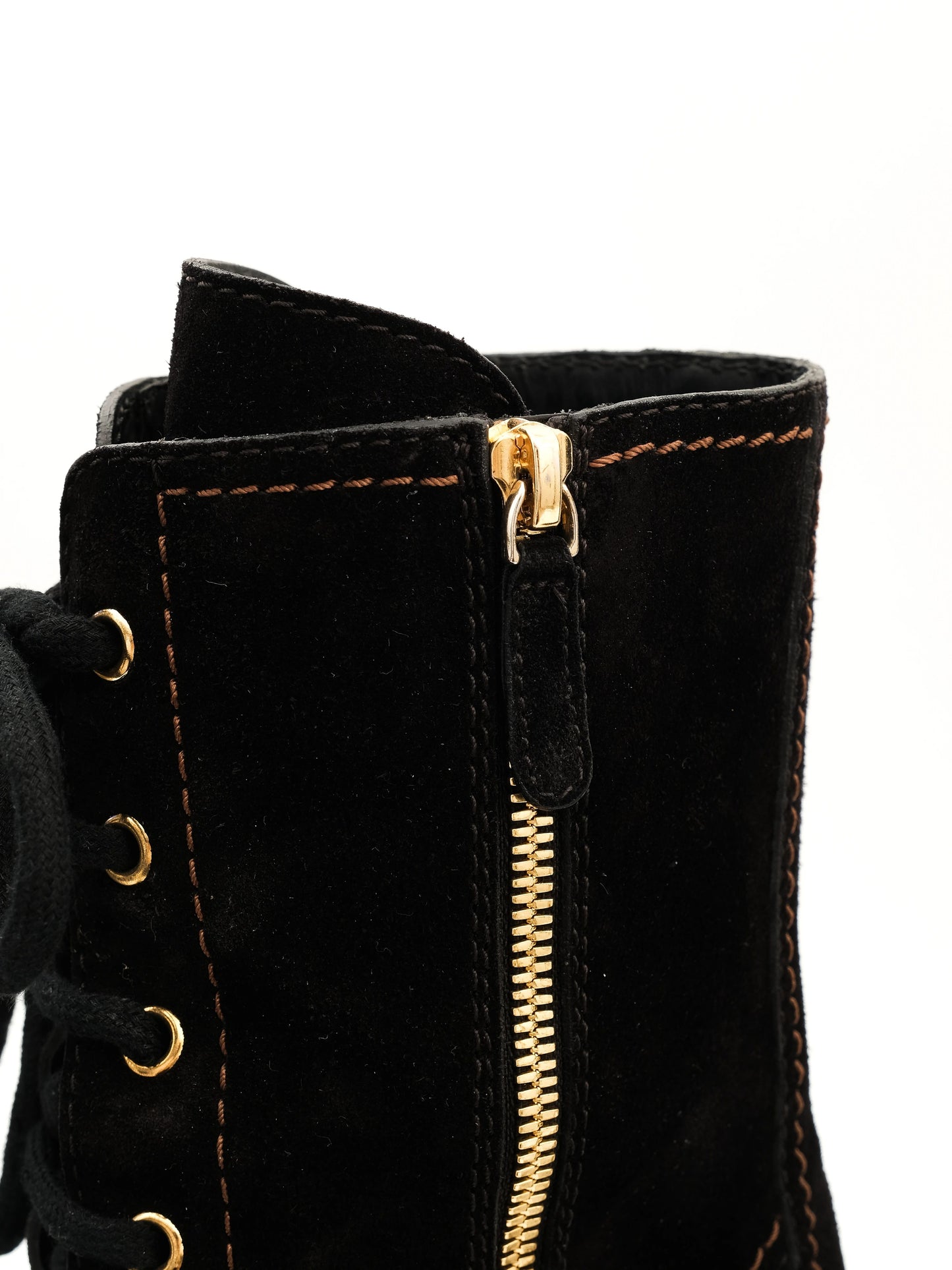 excellent tod's black genuine suede high-heeled boots size 39.5