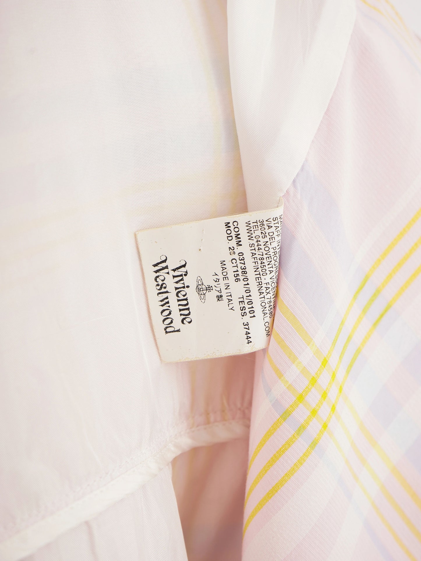 excellent vivienne westwood pink plaid wrap dress size l viscose