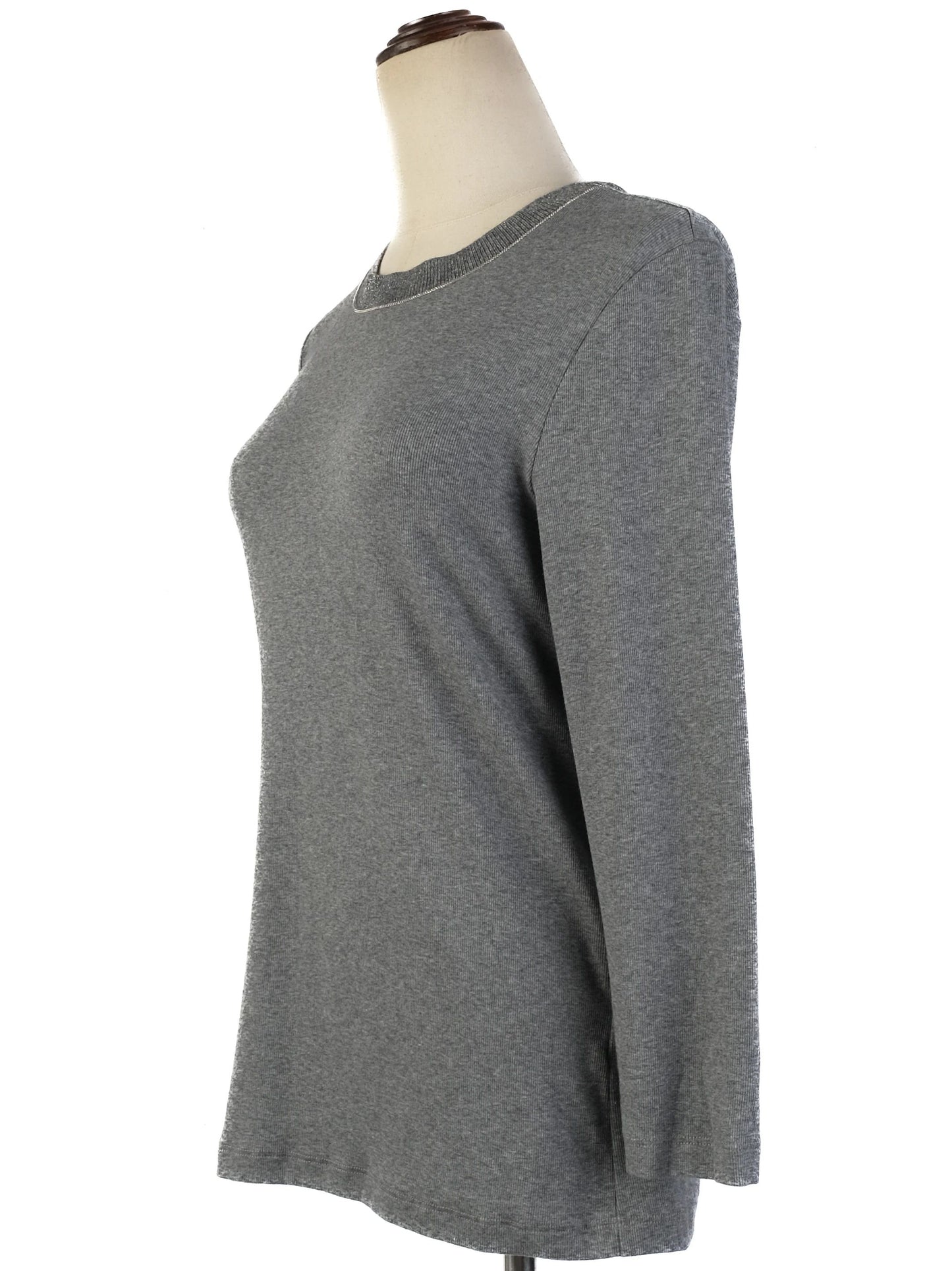 excellent peserico gray wool long sleeve top size l