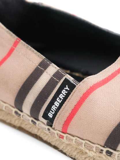 Excellent Burberry Striped Espadrilles Women Combined Textile Size N/A