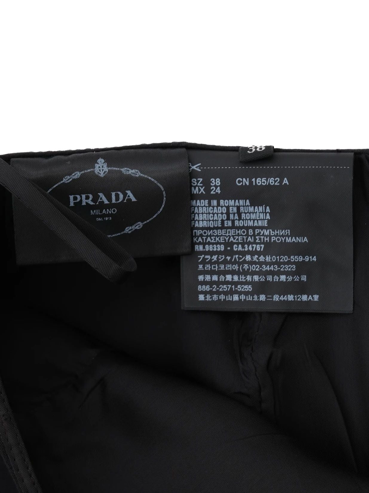 excellent prada black viscose skirt size m - women's luxury wear