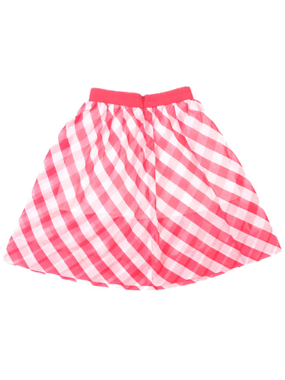 Excellent Monnalisa Pink & White Checkered Skirt Size 10 for Kids