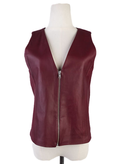 Excellent DROMe Red Leather Two-Piece Set Women Size M