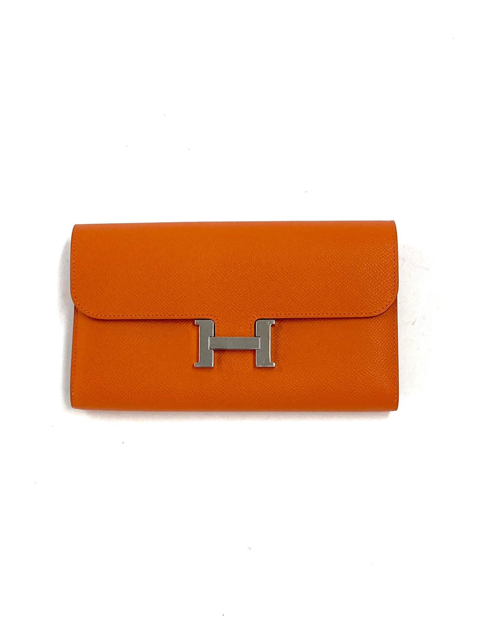 Hermes Orange Constance Wallet ,Epsom PHW  Square R
