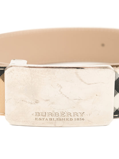 Average Burberry Women's Belt Combined Textile with Signature Buckle