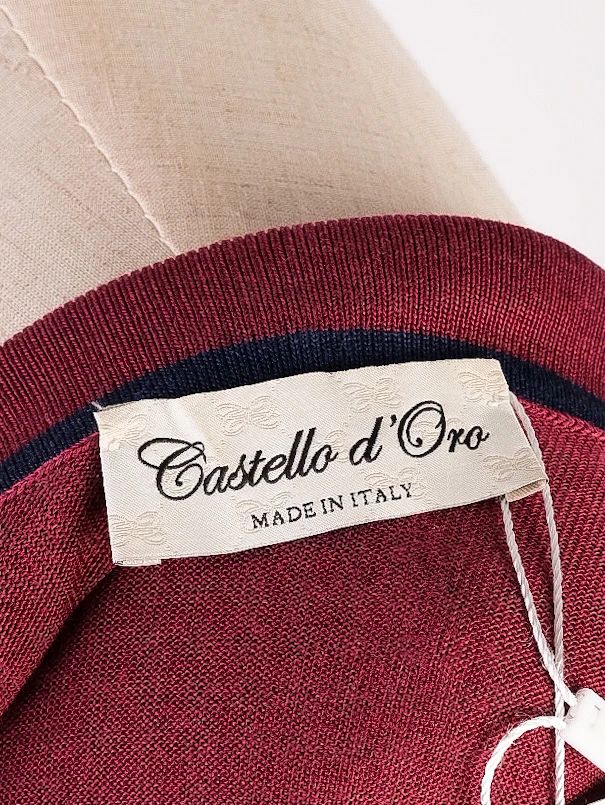 excellent castello d'oro red cotton sweater size l short sleeve