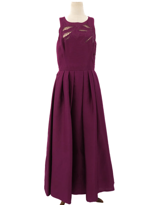 Excellent Zuhair Murad Purple Silk Floor-Length Dress Sleeveless