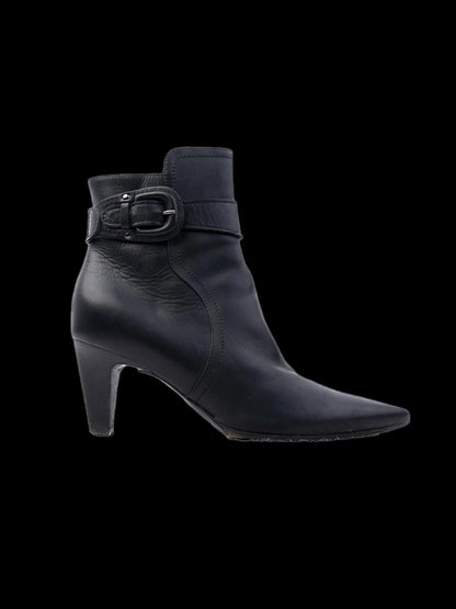 Excellent Giorgio Fabiani Black Leather Ankle Boots Size 36.5