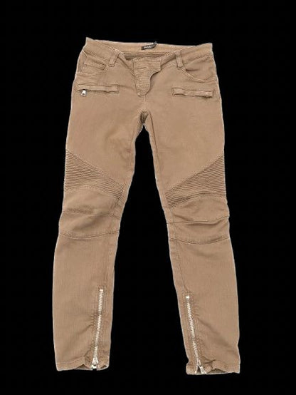 Balmain Green Pants with Zipper Details Size M Excellent Condition