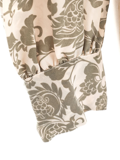 Excellent Marella Green Floral Silk Blouse Size L