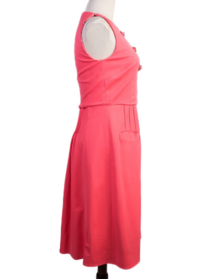 Excellent VDP Pink Sleeveless Dress Size L with Pockets & Details