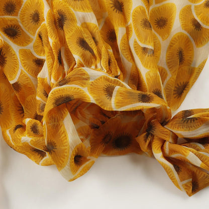 Hermes Blouse Silk Shirts Tops Orange Black Beige Orange 42