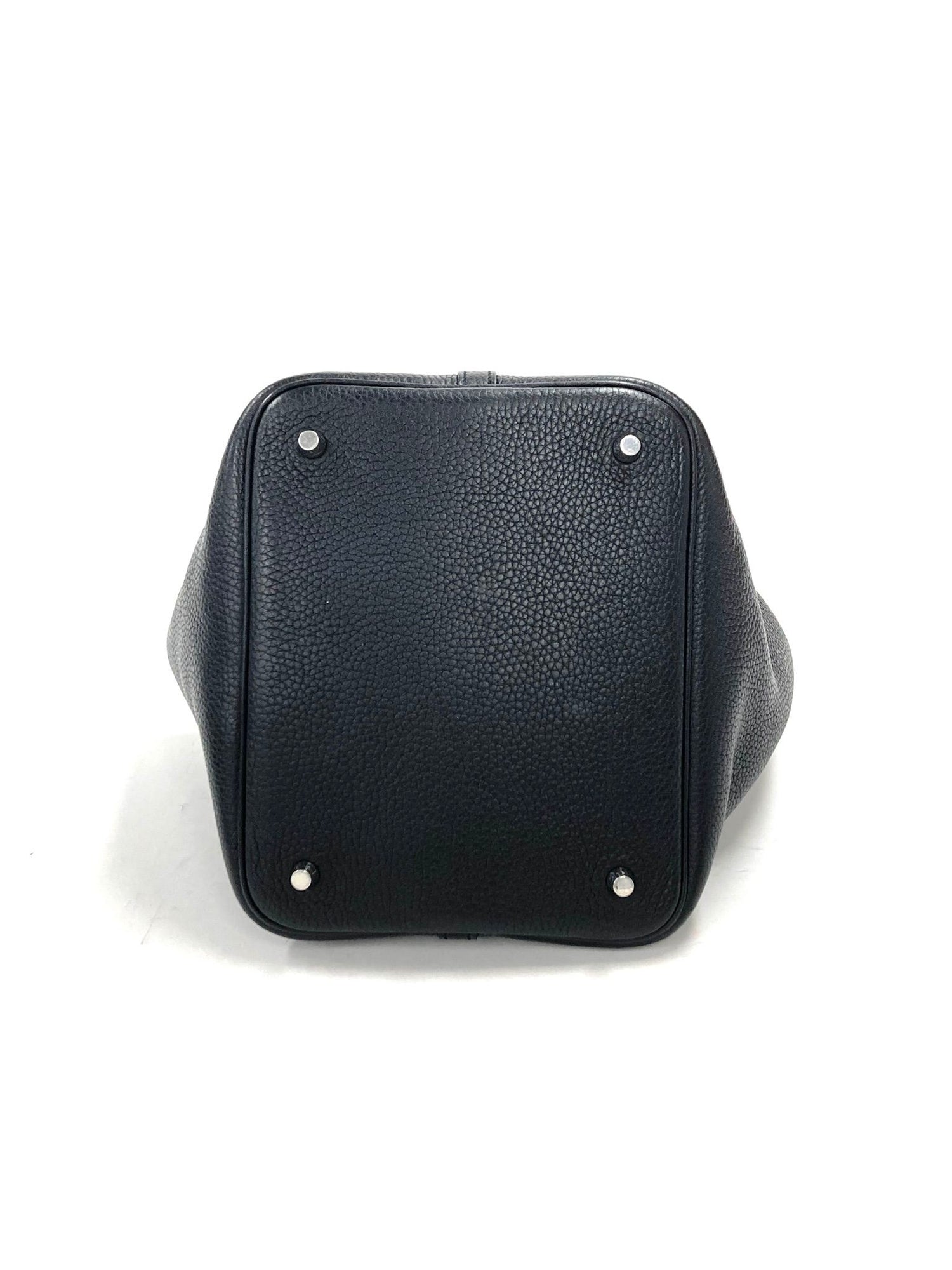 Hermes Black Picotin MM,Taurillon Clemence PHW  C Stamp
