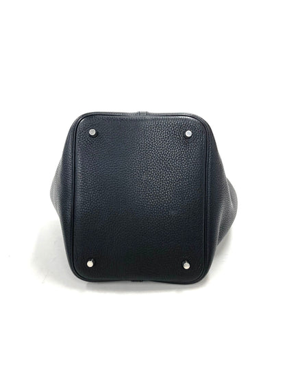 Hermes Black Picotin MM,Taurillon Clemence PHW  C Stamp